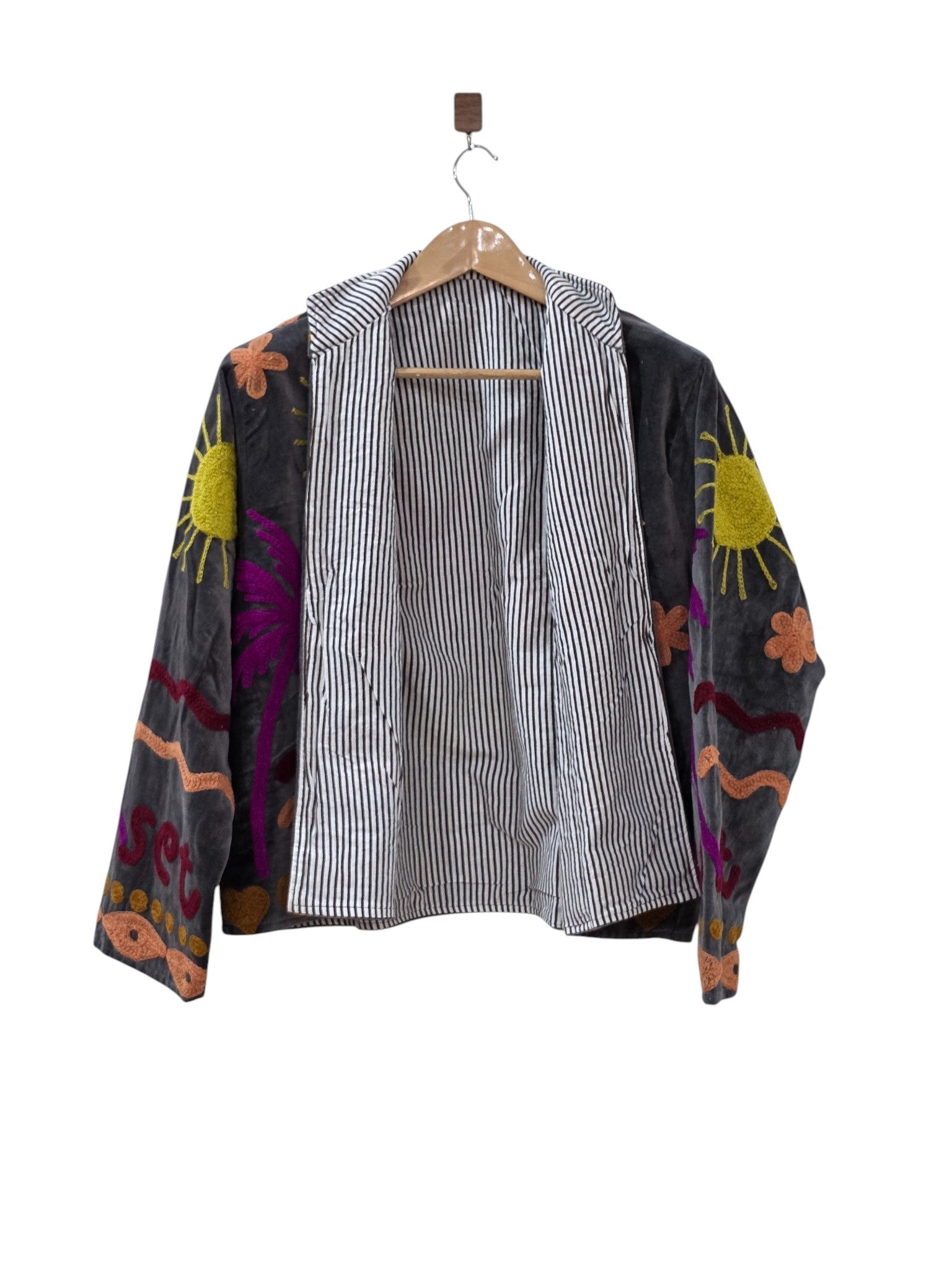 Bohemian Embroidered Suzani Velvet Unisex Sunset Jacket - VT11