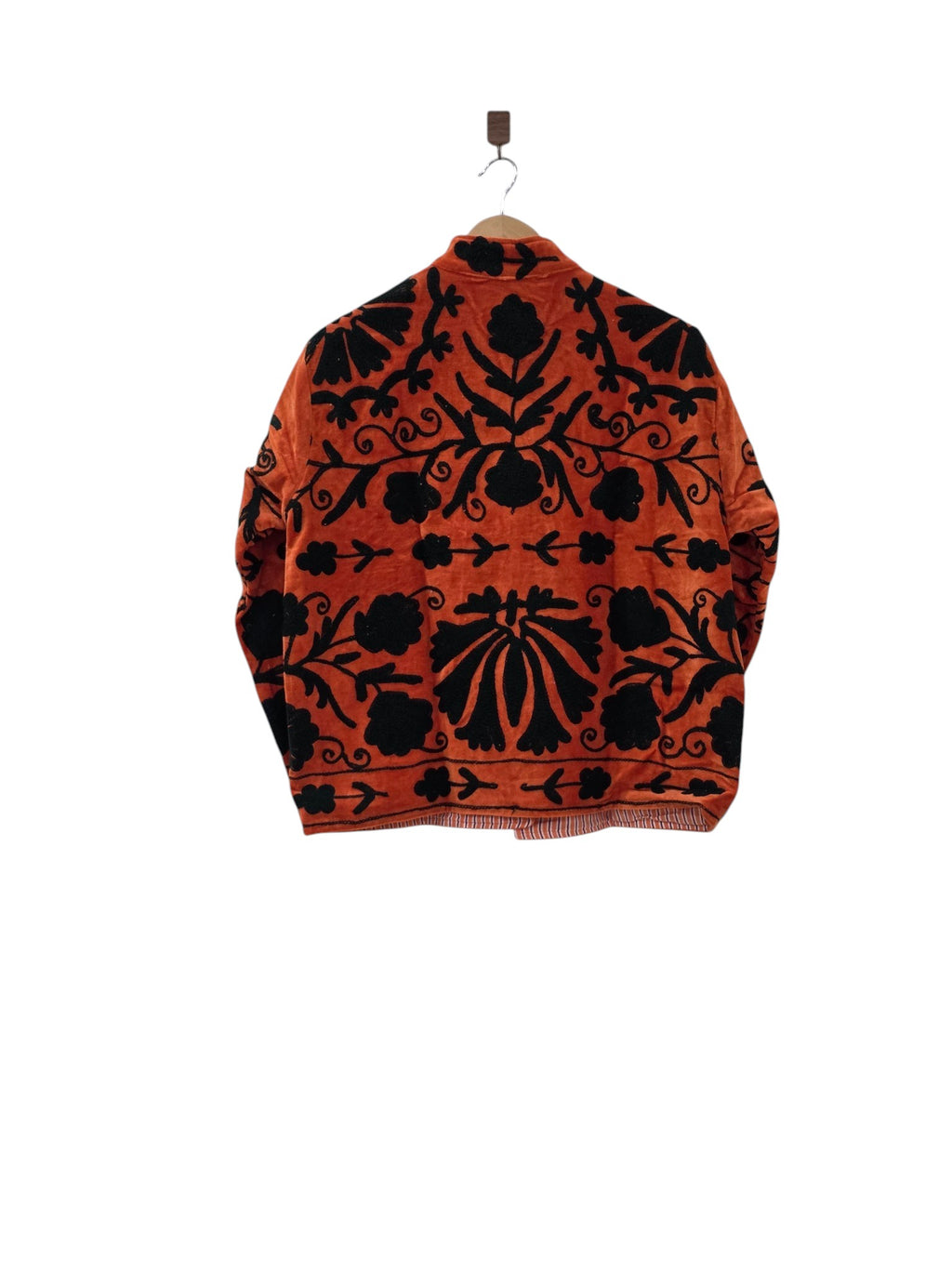 Hand Embroidered Bohemian Suzani Unisex Jacket Orange - VT12