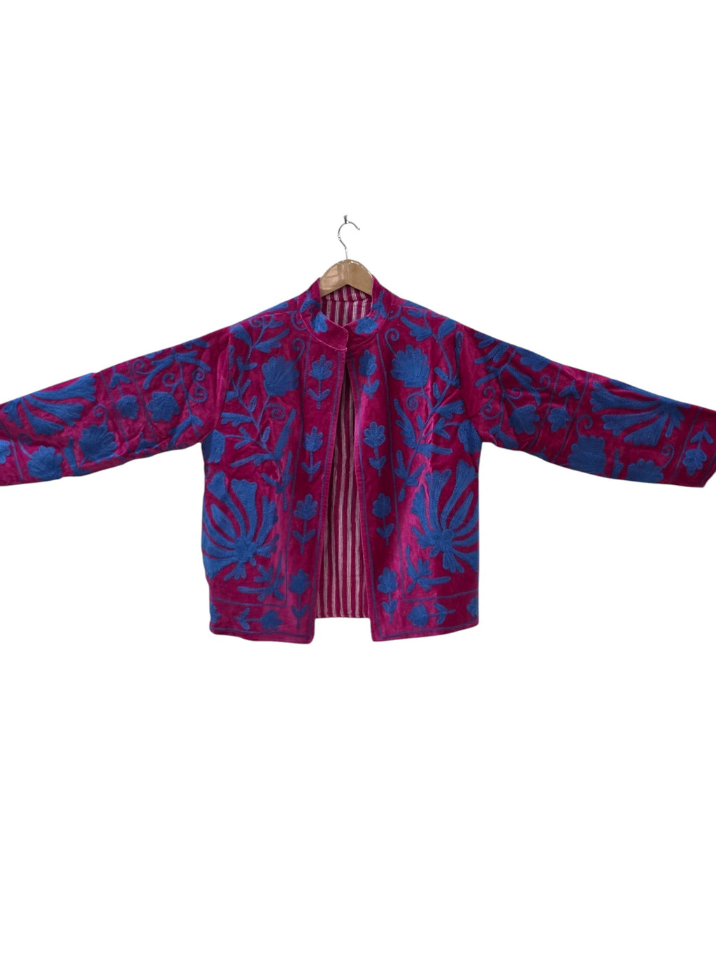 Giacca da donna in velluto Suzani ricamata viola - VT13