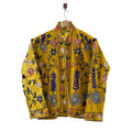 Suzani Embroidered Floral Design Yellow Velvet Jacket - VT16