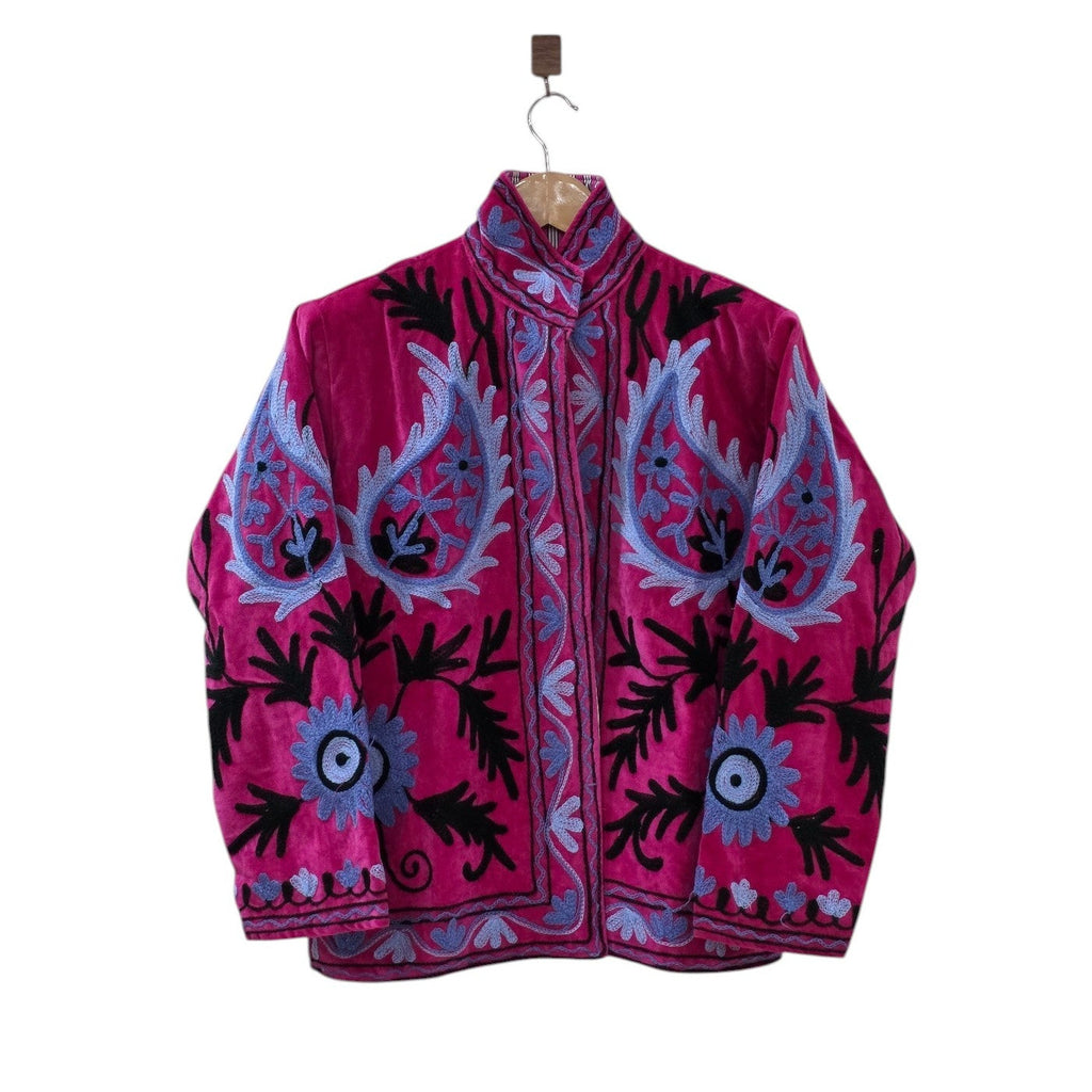 Paisley-Design Handbestickte Suzani-Samtjacke – VT17