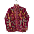 Giacca in velluto magenta con ricamo Suzani a motivo Paisley - VT19