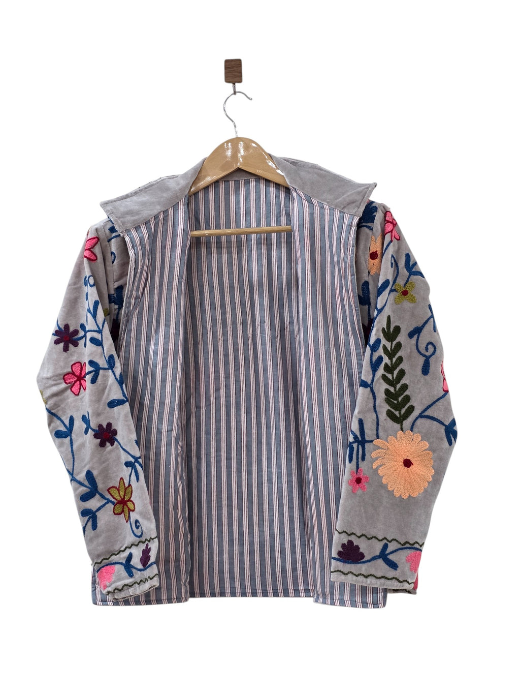 Women's Hand Embroidered Suzani Velvet Floral Design Jacket - VT22