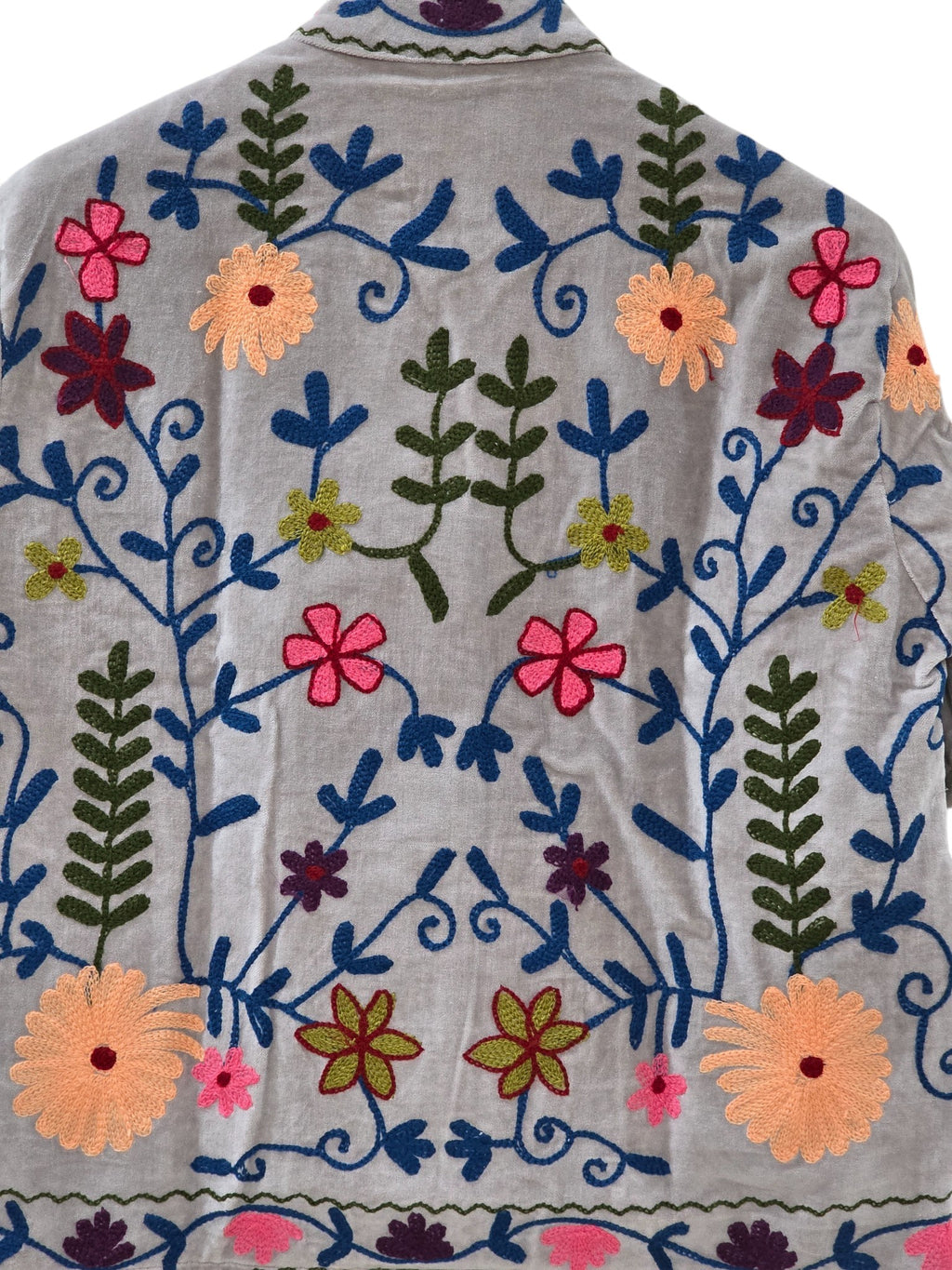 Women's Hand Embroidered Suzani Velvet Floral Design Jacket - VT22