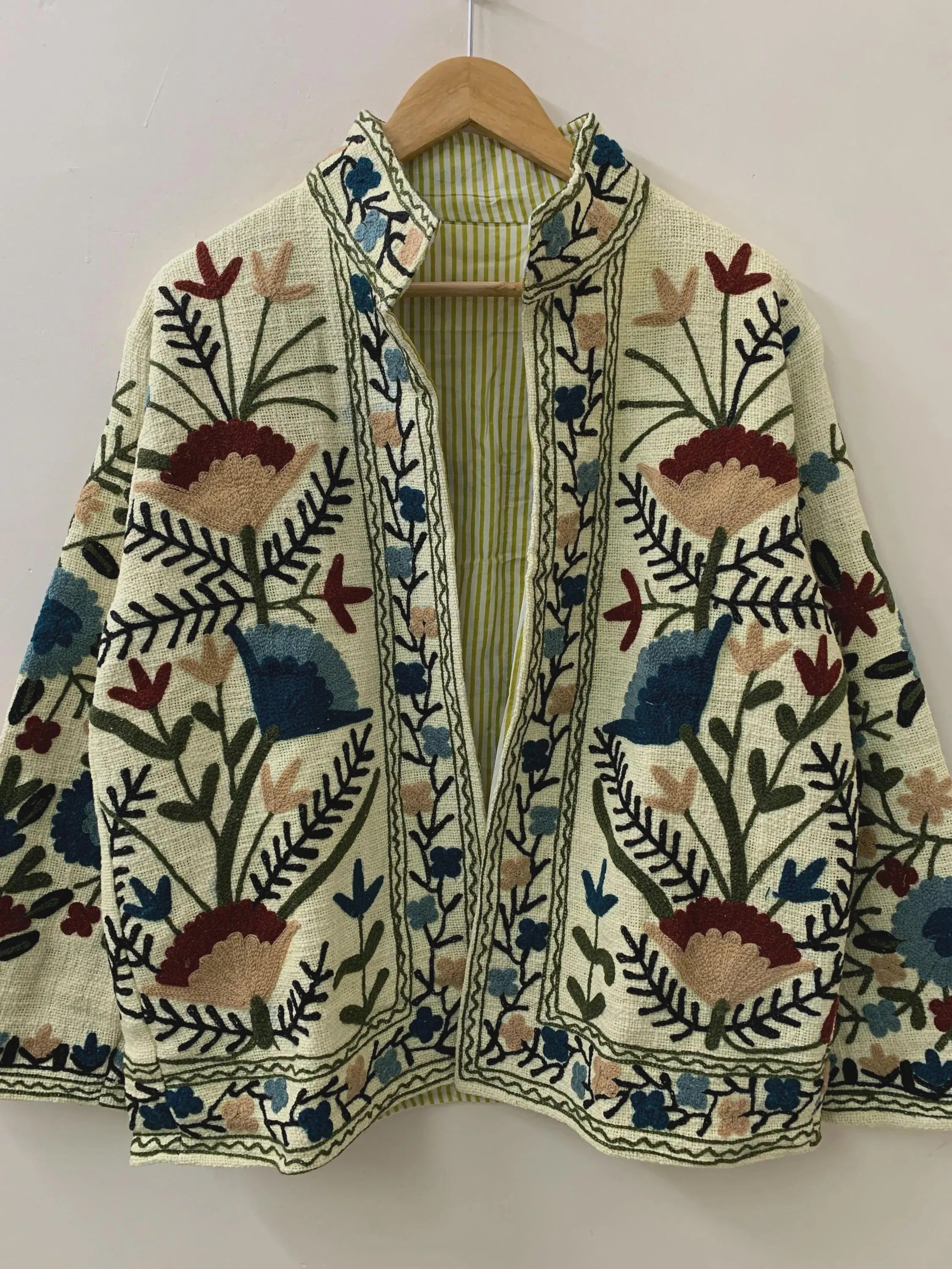 Handmade Indian TNT Suzani Jacket – Boho Lined Embroidered Coat - TNT33