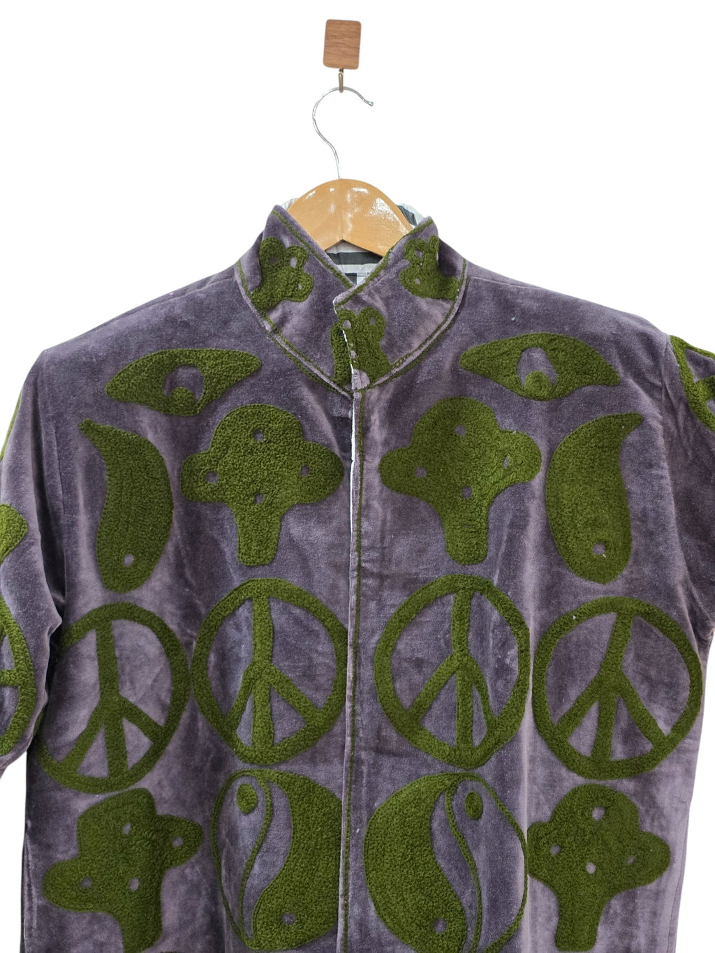 Handbestickte Suzani-Unisex-Jacke aus Samt - VT03