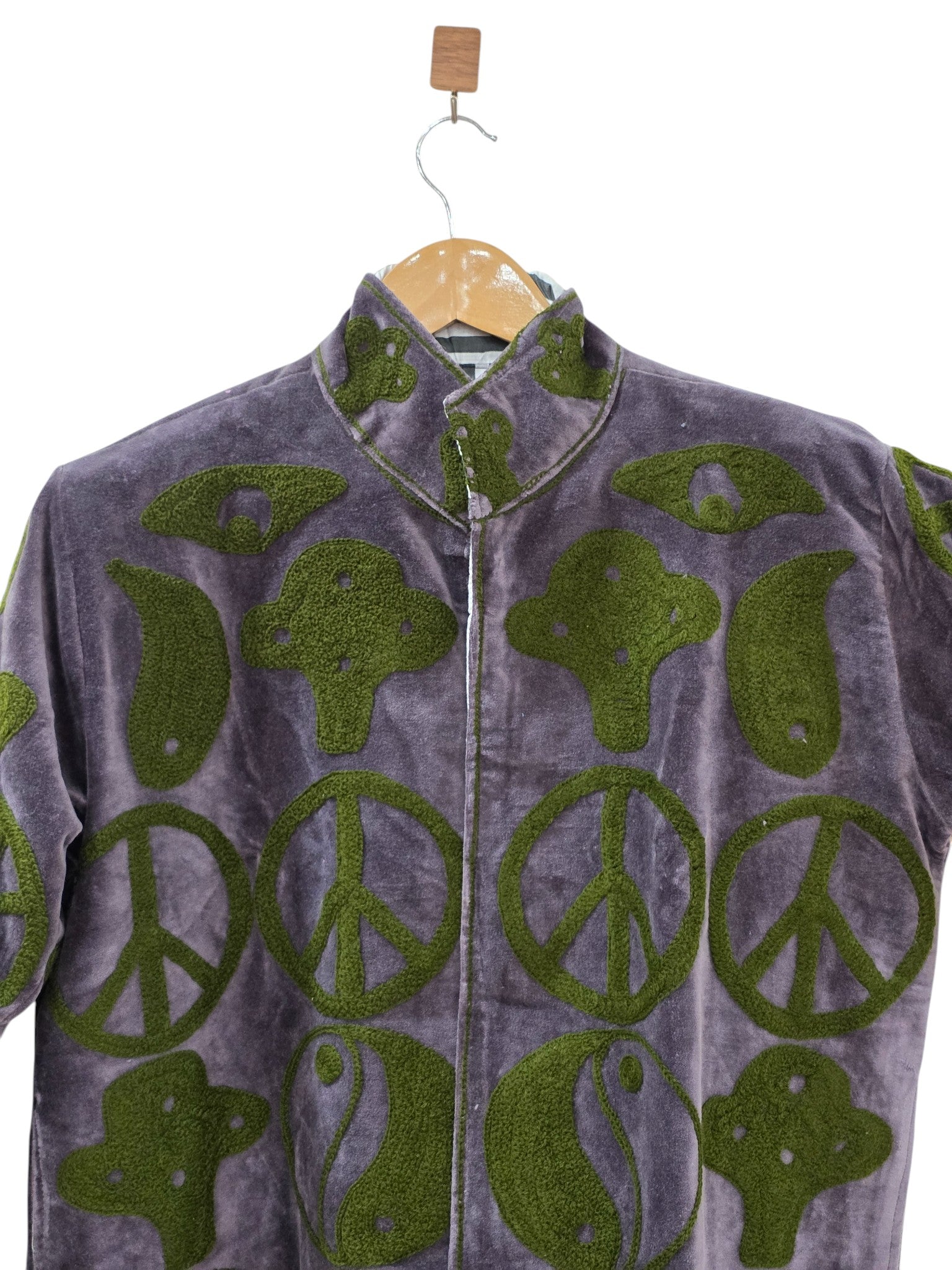 Handbestickte Suzani-Unisex-Jacke aus Samt - VT03