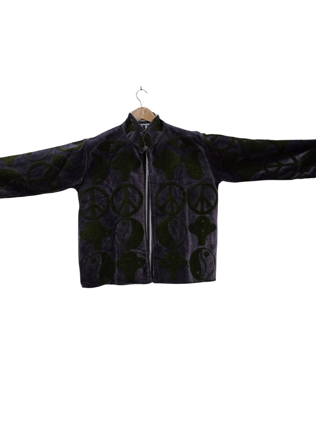 Handbestickte Suzani-Unisex-Jacke aus Samt - VT03