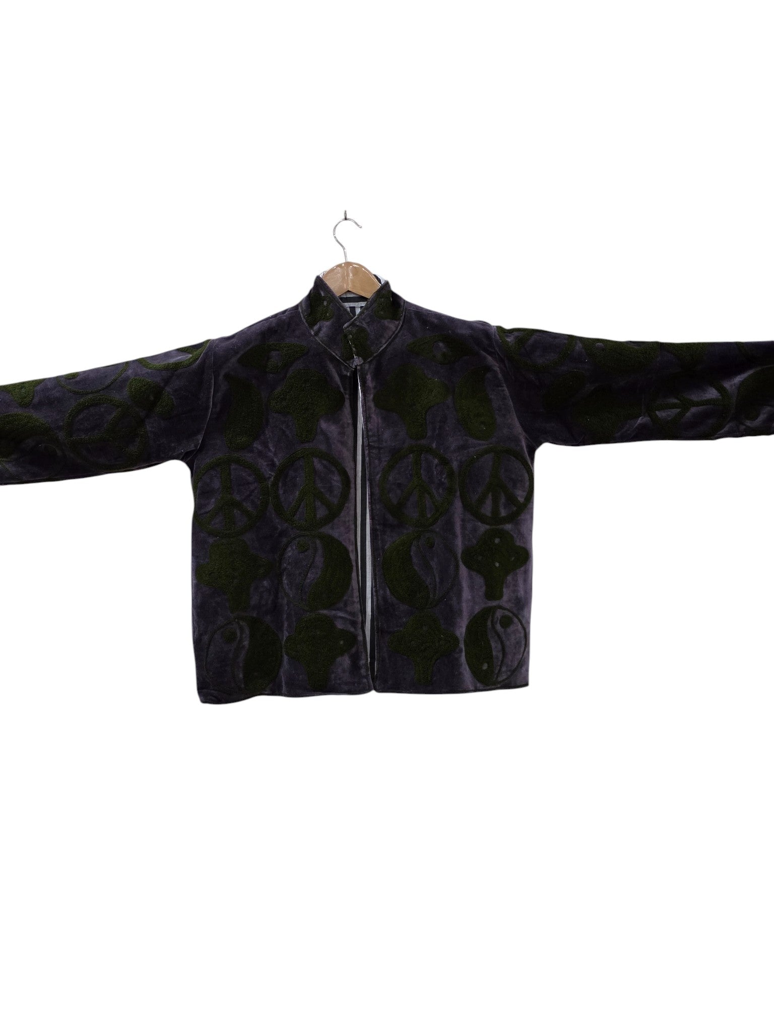 Handbestickte Suzani-Unisex-Jacke aus Samt - VT03
