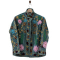 Bohemian Embroidered Suzani Velvet Green Floral Design Jacket - VT25