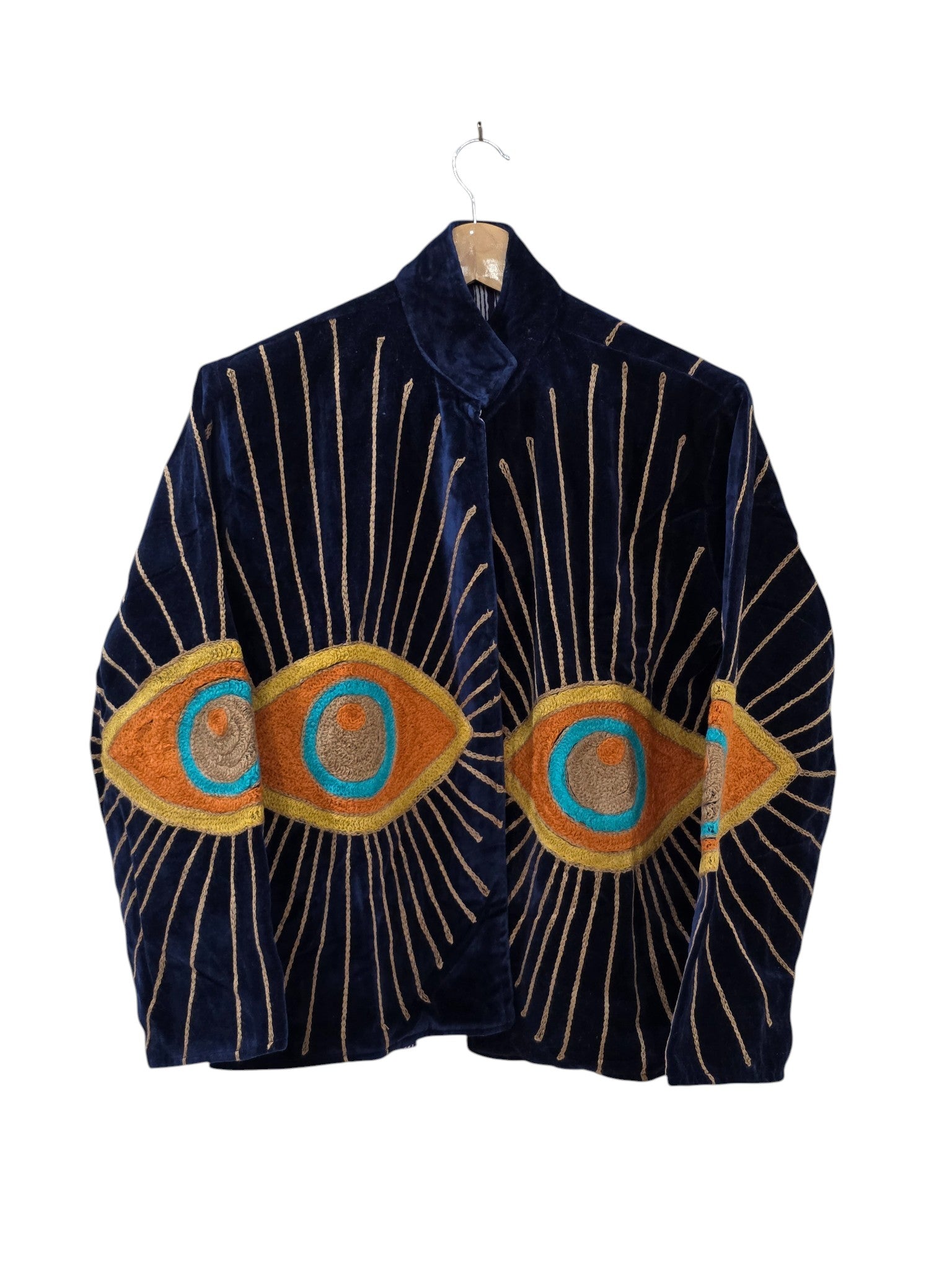 Evil Eye Suzani Embroidered Velvet Jacket Unisex - VT26