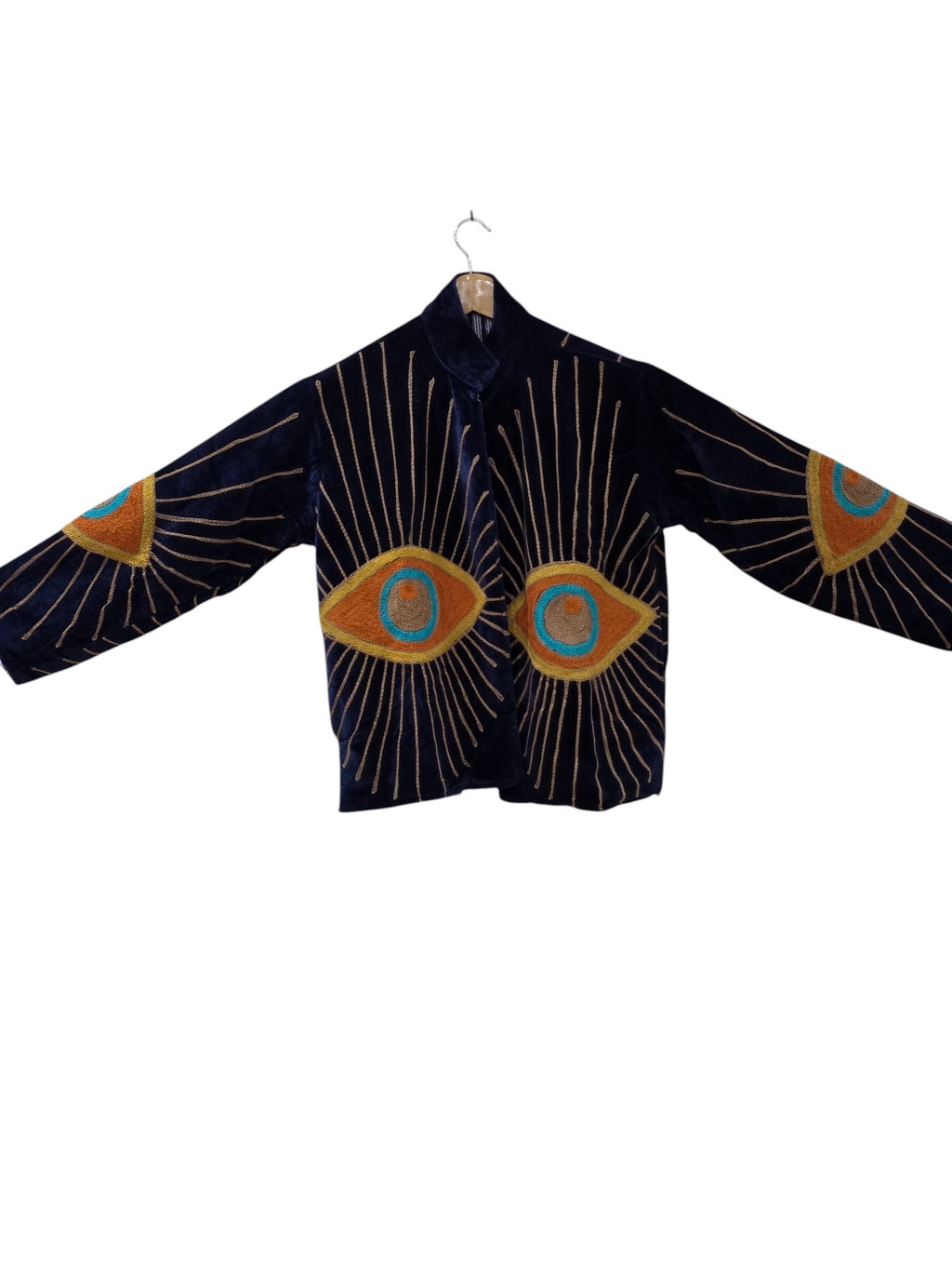 Evil Eye Suzani Embroidered Velvet Jacket Unisex - VT26