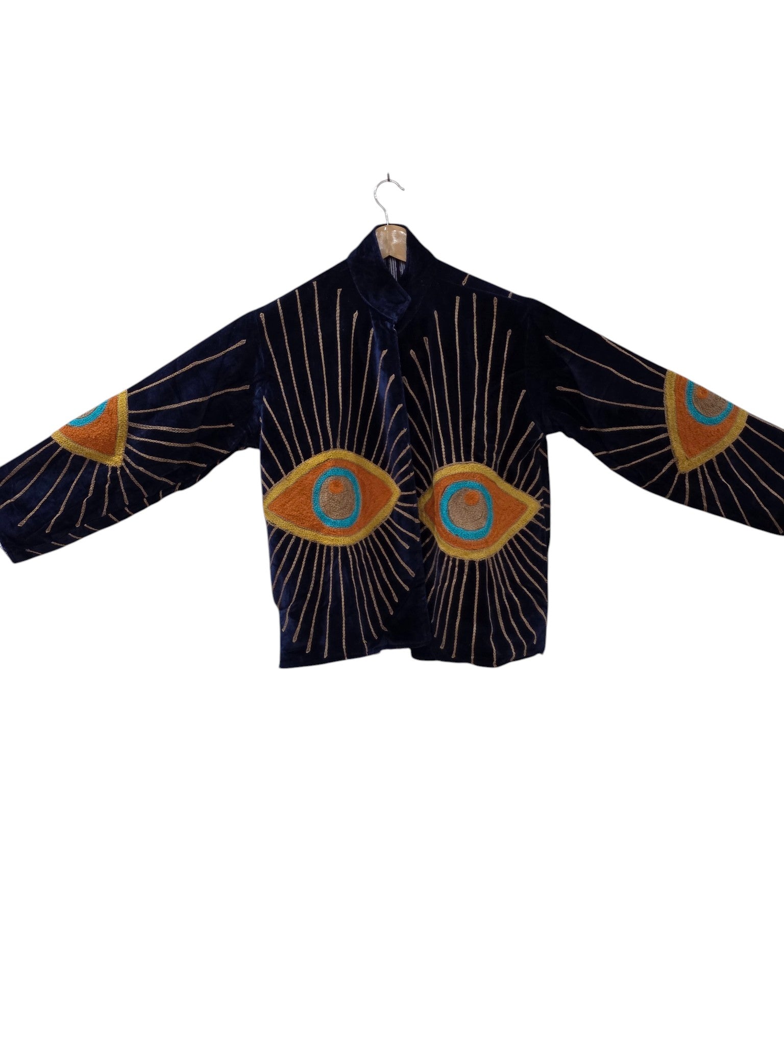 Evil Eye Suzani Embroidered Velvet Jacket Unisex - VT26