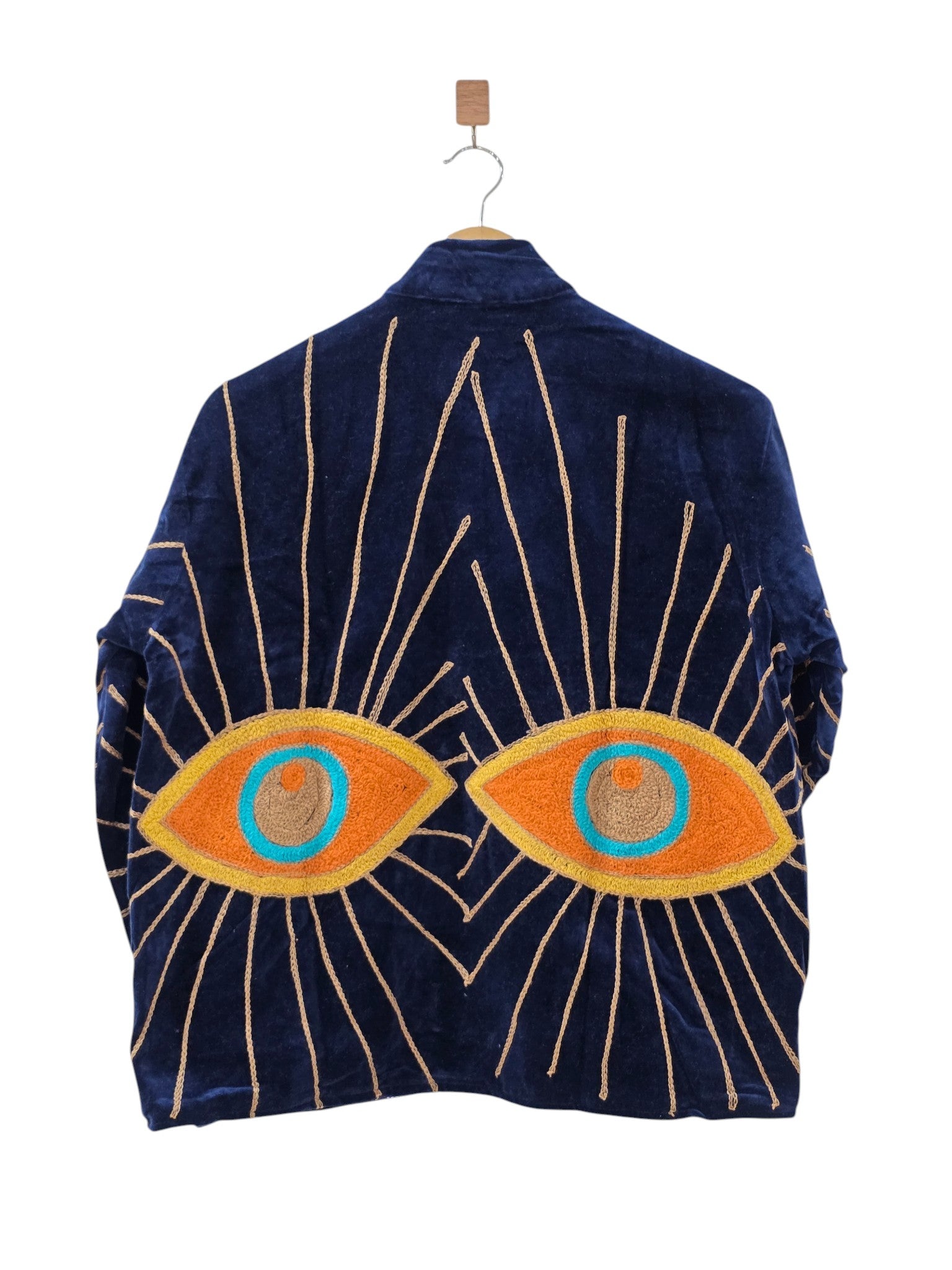 Evil Eye Suzani Embroidered Velvet Jacket Unisex - VT26