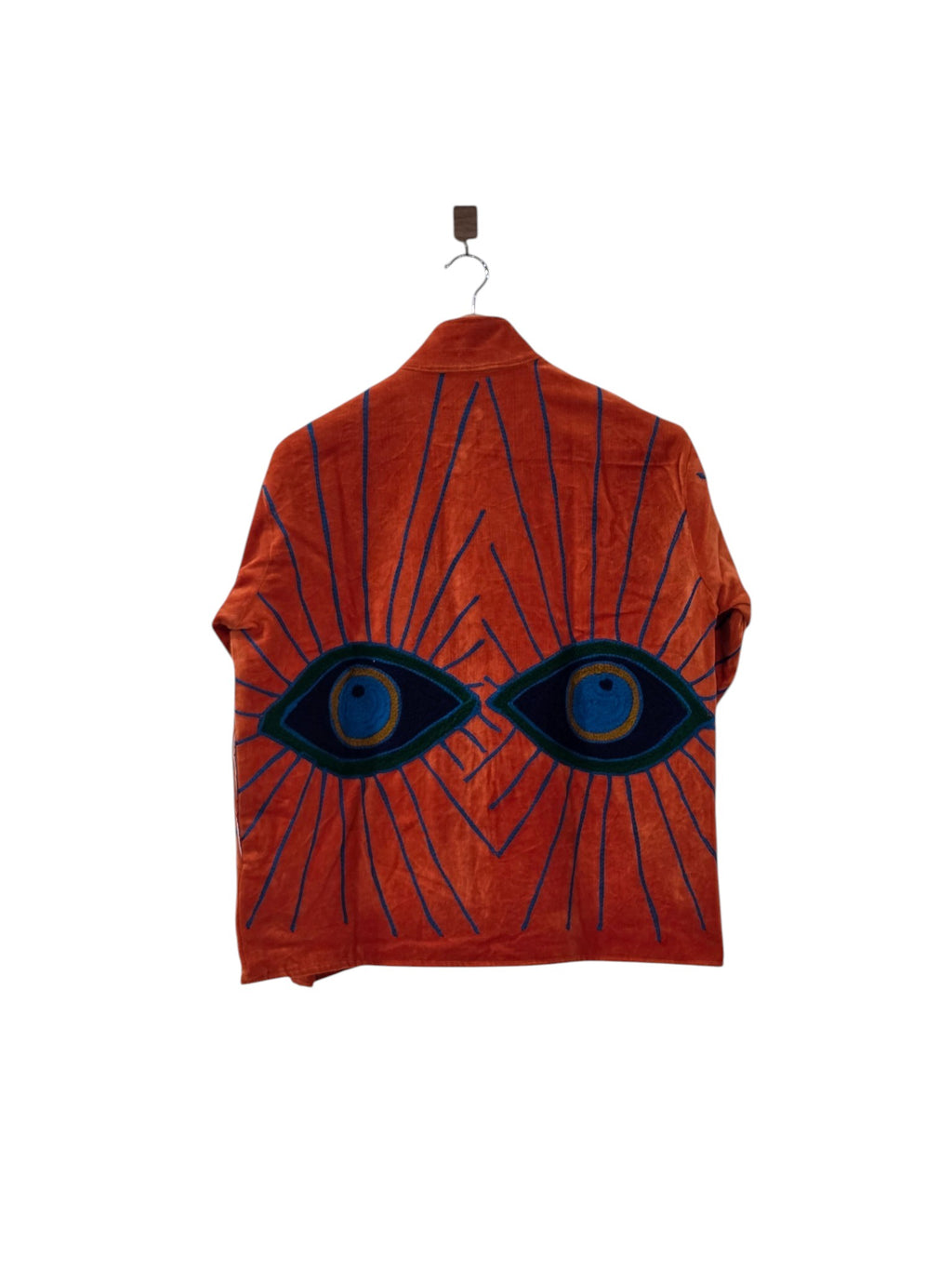 Bestickte Samtjacke mit Bösem Blick Suzani Orange - VT27