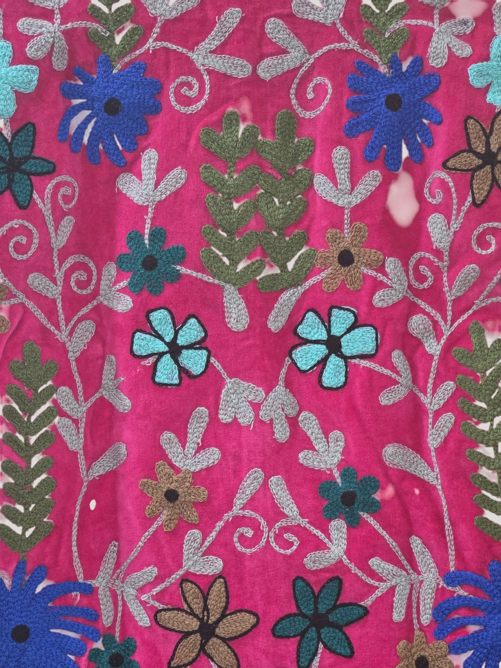 Giacca in velluto ricamata a mano floreale | Cappotto Suzani bohémien rosa - VT30