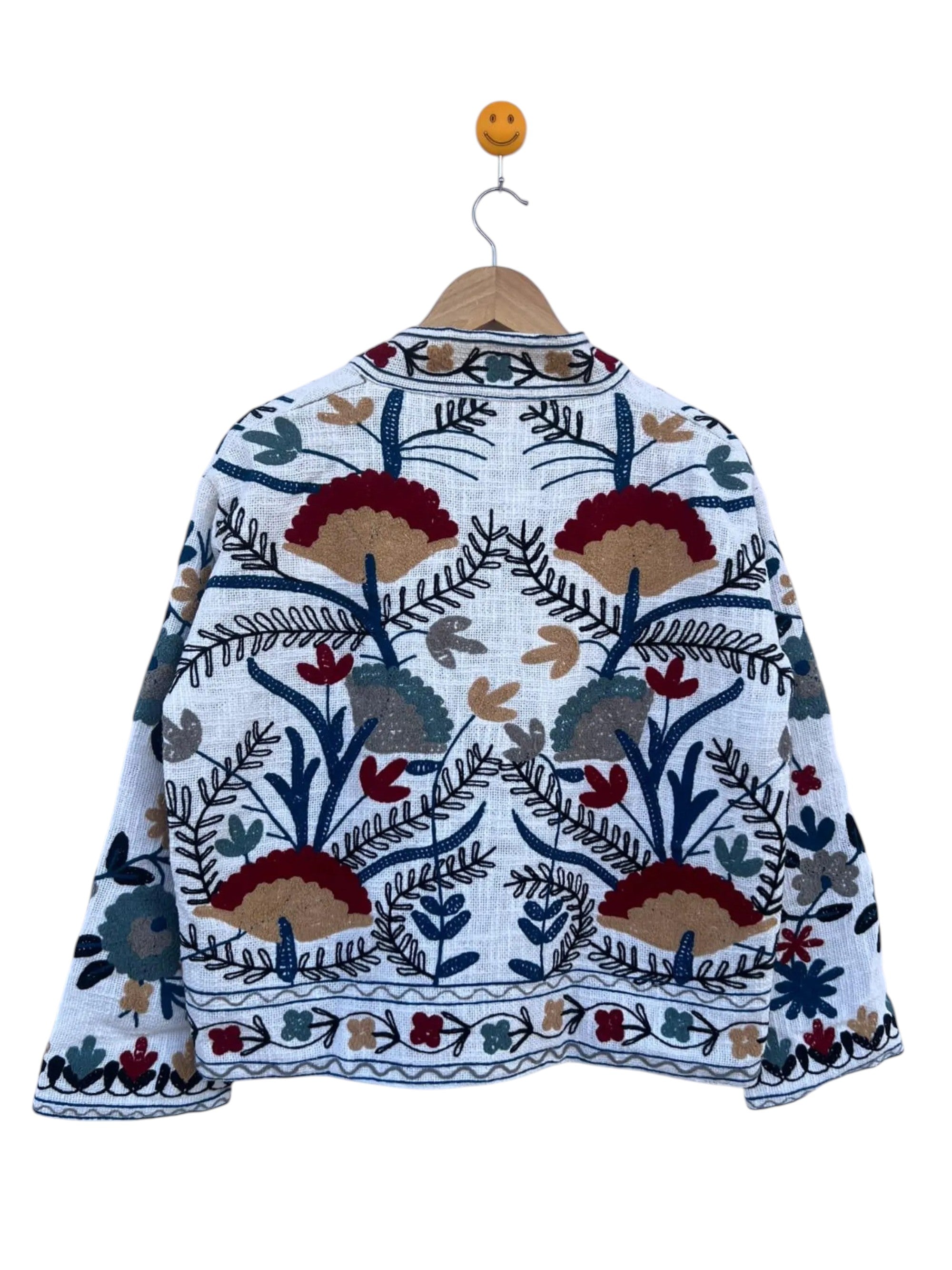 Cream Woven Floral TNT Jacket | Bohemian Statement Coat - TNT04