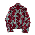 Rote Samt Suzani Unisex Jacke Boho Bestickt - VT07